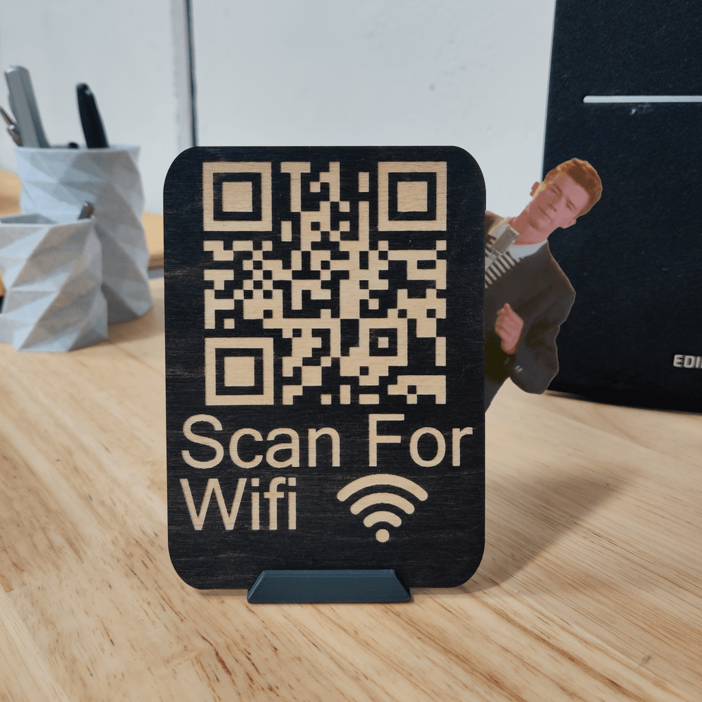 Rick Roll Wifi Sign QR Code - BaselineDesign